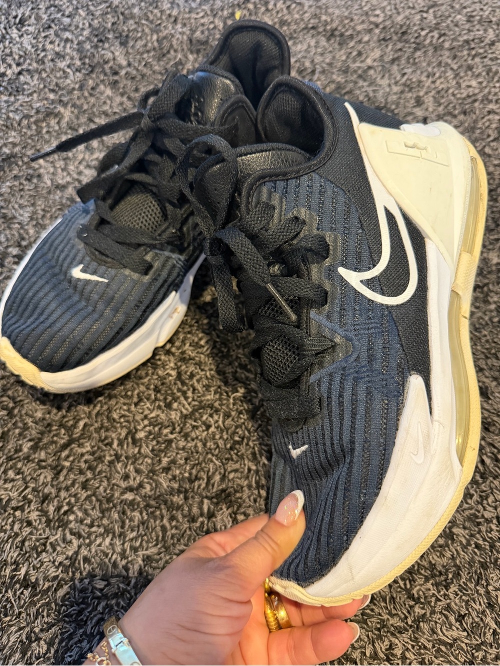 Nike Black and White Swoosh Athletic Sneakers